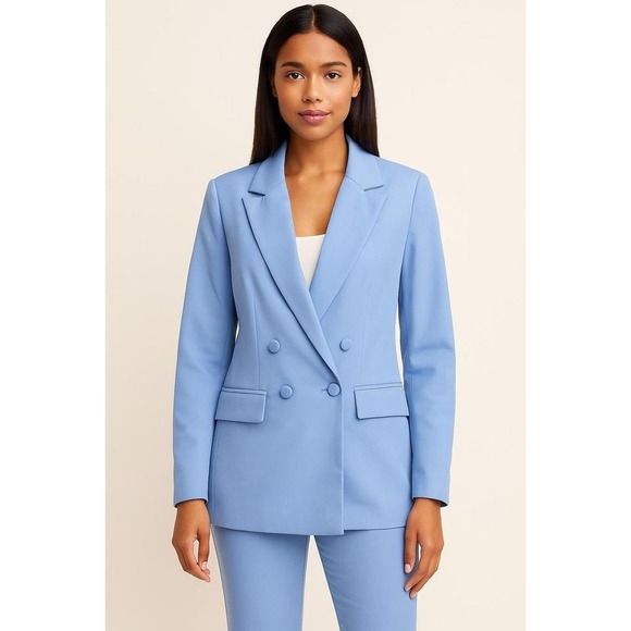 NWT Forever 21 Blue Double Breasted Blazer Jacket Small - Womenswear - Picture 1 of 8